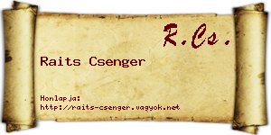 Raits Csenger névjegykártya
